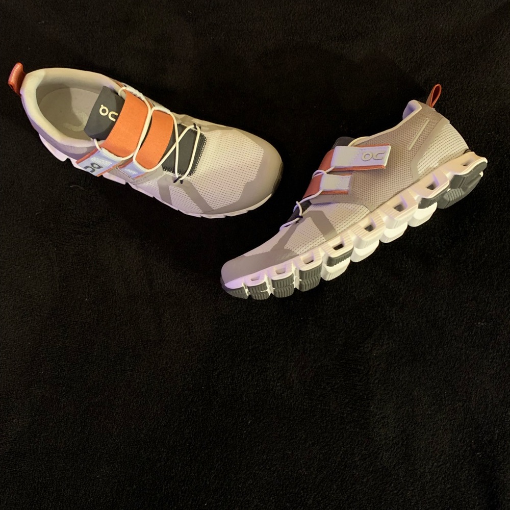 On Running Cloud Women's White and Orange Running Shoes